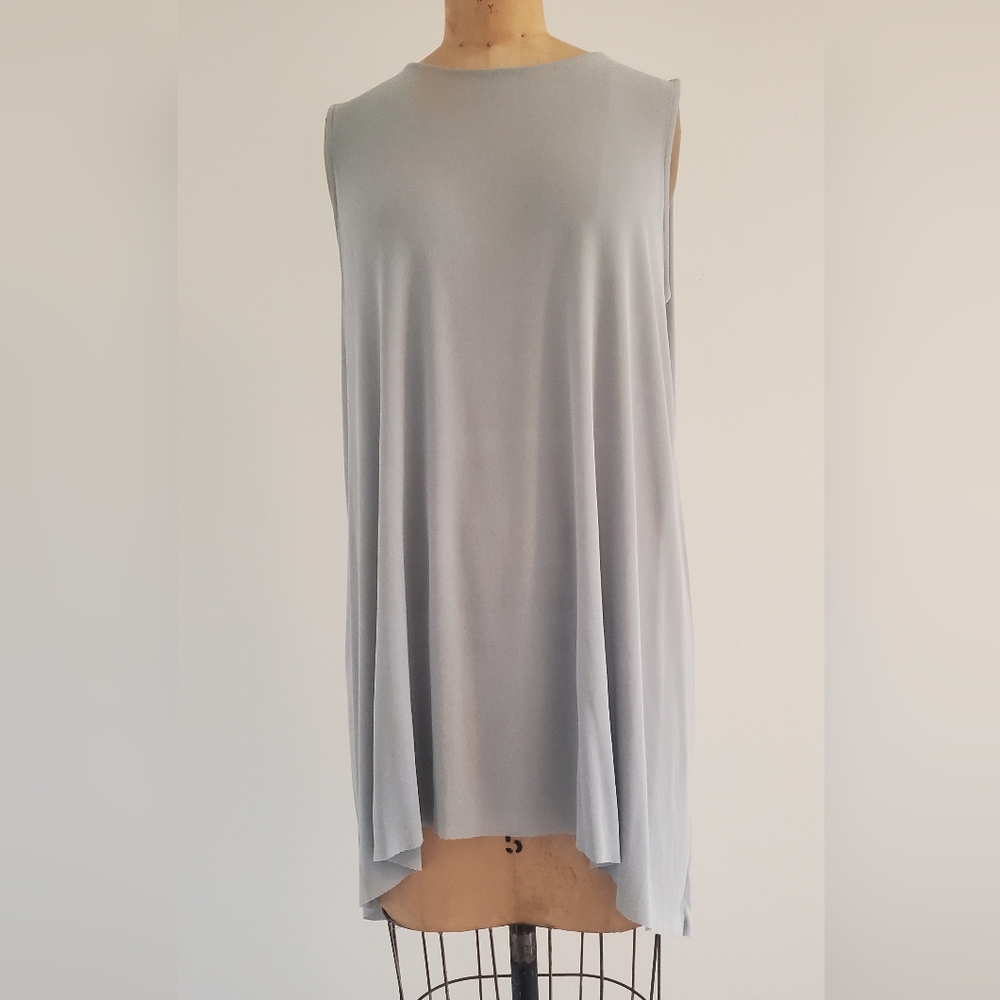 COS Sleeveless High Low Thin Knit Tunic, size S, gray